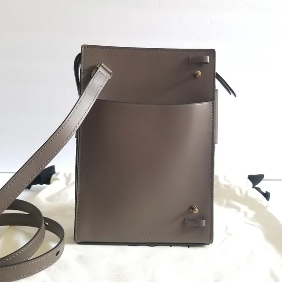 BOYY Buckle Tall Leather Pouch Crossbody Bag Dark Brown - Picture 5 of 11